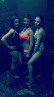 my 3 in the steam room